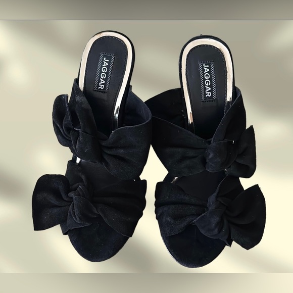 🛍️SALE🛍️ JAGGAR DOUBLE BOW OPEN TOE SLIDE SANDALS - Picture 1 of 5